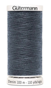 Gutermann Denim Thread available in 35 colours, for sale at Minerva's Bower, 9336 Pewter 