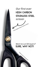 Load image into Gallery viewer, LDH Scissors, 9” Ergonomic Fabric Shears, premium scissors for sale at minerva's bower