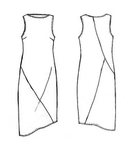 Load image into Gallery viewer, Line Drawing of Tessuti Patterns Aida Dress paper pattern for sale at Minerva&#39;s Bower