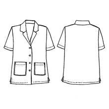 Load image into Gallery viewer, Line Drawing of Tessuti Arkie shirt Paper Pattern for sale at Minerva&#39;s Bowerf