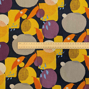 Zen Chic Linen 30% Cotton 70% Urban Whisper -Abstract Leaf, with a ruler included for scale, for sale at Minerva's Bower