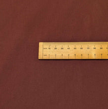 Load image into Gallery viewer, Close up flat lay 100% cotton Air Washed Cotton Poplin, Merlot, ruler included for scale- for sale at Minerva's Bower