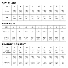 Load image into Gallery viewer, Tessuti Patterns Alba Pants size chart, for sale at Minerva's Bower
