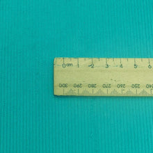 Load image into Gallery viewer, Close up flat lay of Albie 11 Wale, Aqua, for sale at Minerva's Bower, with ruler included for scale
