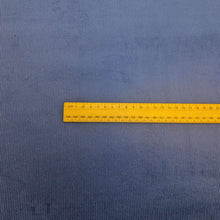 Load image into Gallery viewer, Flat lay of Albie 11 Wale Cord, Royal, for sale at Minerva's Bower, with ruler included for scale