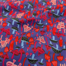 Load image into Gallery viewer, Drape of Ruby Star 100% Cotton, Hello Alice Mushrooms, for sale at Minerva's Bower