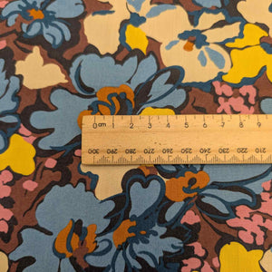 Close up of Liberty 100% Cotton Tana Lawn, Alison Lewis, with a ruler for scale, for sale at Minerva's Bower 