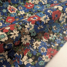 Load image into Gallery viewer, Close up flat drape of Amelie 100% Cotton Pinwale Cord by Kokka, Blue  - for sale at Minerva's Bower
