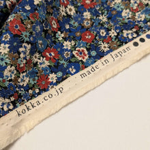 Load image into Gallery viewer, Selvedge detail of Amelie 100% Cotton Pinwale Cord by Kokka, Blue  - for sale at Minerva's Bower