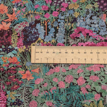Load image into Gallery viewer, Close up flat lay of Liberty 100% cotton Tana Lawn, Anna’s Haven A, ruler included for scale - for sale at Minerva's Bower