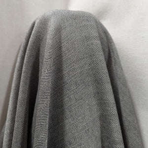 Draped Annie 100% Japanese Wool Herringbone, Black, for sale at Minerva's Bower