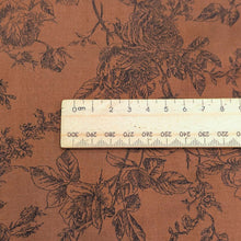 Load image into Gallery viewer, Close up of Japanese 100% Cotton, Antique Rose, for sale at Minerva&#39;s Bower with ruler included for scale