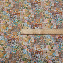 Load image into Gallery viewer, Flat lay of Liberty 100% Cotton Tana Lawn, Archive Patchwork C, ruler included for scale - for sale at Minerva's Bower