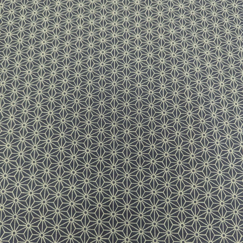 Dark navy Japanese 100% cotton fabric with traditional Hemp leaf design, for sale at Minervas Bower 