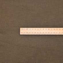 Load image into Gallery viewer, Flat lay of 54% tencel 38% cotton 8% linen blend in gorgeous bronzed brown, ruler included for scale - at Minerva's Bower