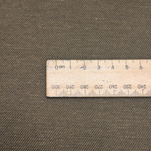 Load image into Gallery viewer, Close up flat lay of 54% tencel 38% cotton 8% linen blend in gorgeous bronzed brown, ruler included for scale - at Minerva's Bower