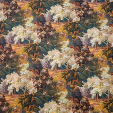 Load image into Gallery viewer, Flat lay of Liberty 100% cotton Tana Lawn, Autumnal Arboretum A - for sale at Minerva's Bower