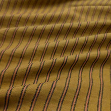 Load image into Gallery viewer, Flat drape of Atumnal Stripe 80% linen 20% cotton - for sale at Minerva's Bower