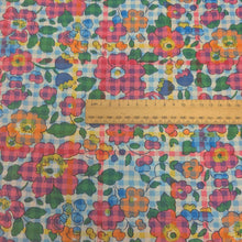 Load image into Gallery viewer, Flat lay of Liberty 100% Cotton Tana Lawn, Betsy Check B, for sale at Minerva's Bower, ruler included for scale