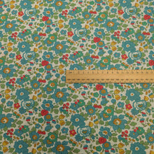 Load image into Gallery viewer, Flat lay of Liberty 100% Cotton Tana Lawn, Betsy D, with a ruler included for scale for sale at MInerva&#39;s Bower