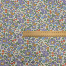Load image into Gallery viewer, Flat lay of Liberty 100% Cotton Tana Lawn, Betsy R, with a ruler included for scale for sale at Minerva&#39;s Bower