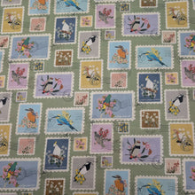 Load image into Gallery viewer, Flat lay of 100% Cotton by Devonstone, Aussie Backyard Bird Stamps - for sale at Minerva's Bower
