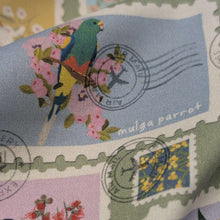 Load image into Gallery viewer, Close up of 100% Cotton by Devonstone, Aussie Backyard Bird Stamps - for sale at Minerva's Bower
