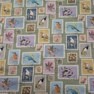 Flat lay of 100% Cotton by Devonstone, Aussie Backyard Bird Stamps - for sale at Minerva's Bower