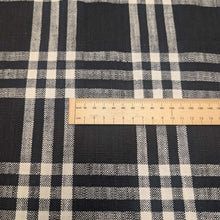 Load image into Gallery viewer, Flat lay of Black Plaid, Warp and Weft Mystic Fable by Ruby Star Society - ruler included for scale, available at Minerva's Bower