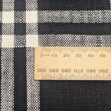 Load image into Gallery viewer, Close up flat lay of Black Plaid, Warp and Weft Mystic Fable by Ruby Star Society - ruler included for scale, available at Minerva's Bower