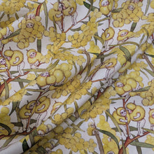 Load image into Gallery viewer, Flat drape of 100% Cotton May Gibbs Blossom Babies in White - for sale at Minerva's Bower