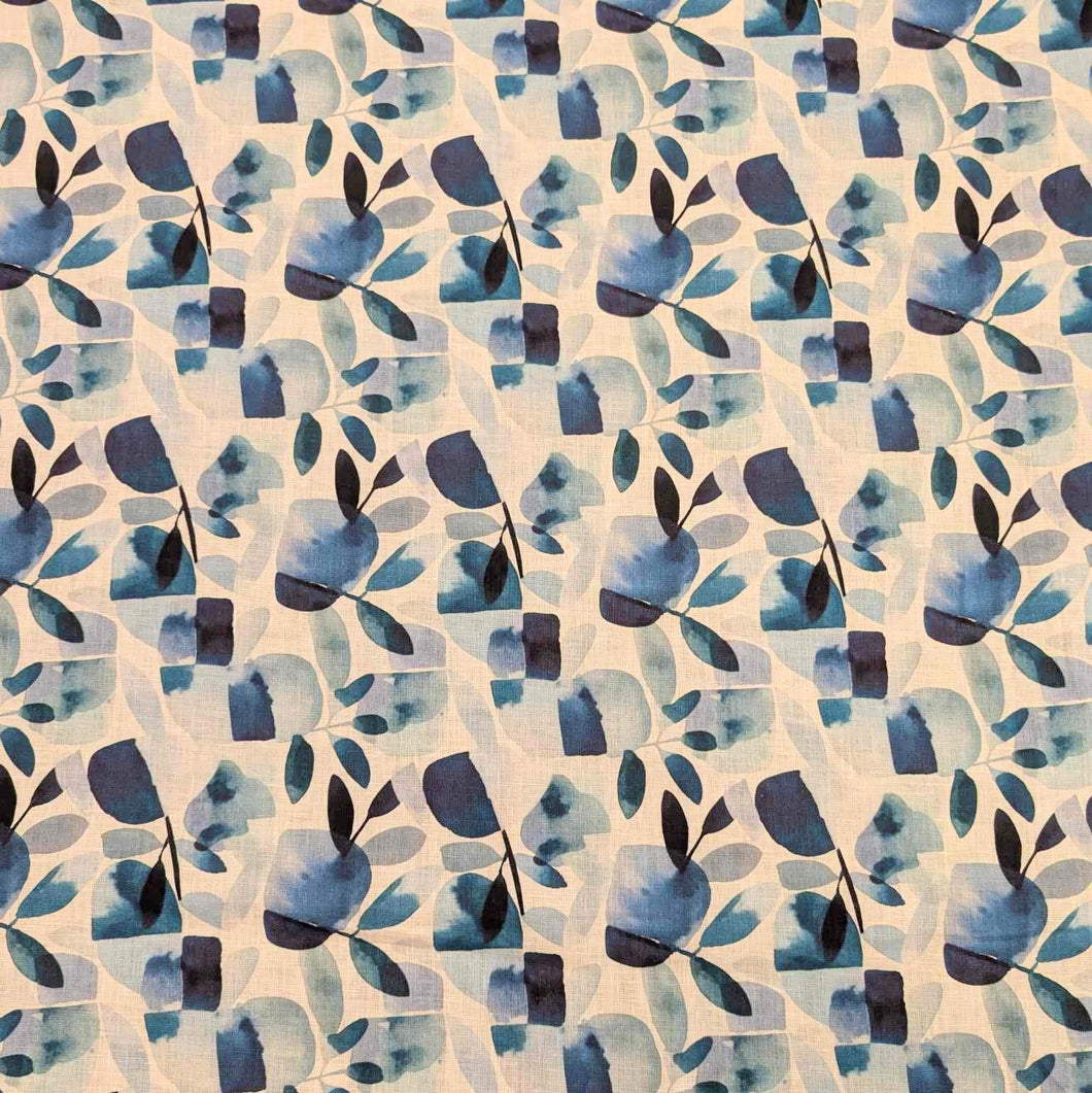 Flat lay of 100% Linen, Blue Bloom, for sale at MInerva's Bower