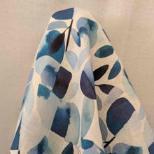 Load image into Gallery viewer, Standinf drape of 100% Linen, Blue Bloom, for sale at MInerva&#39;s Bower