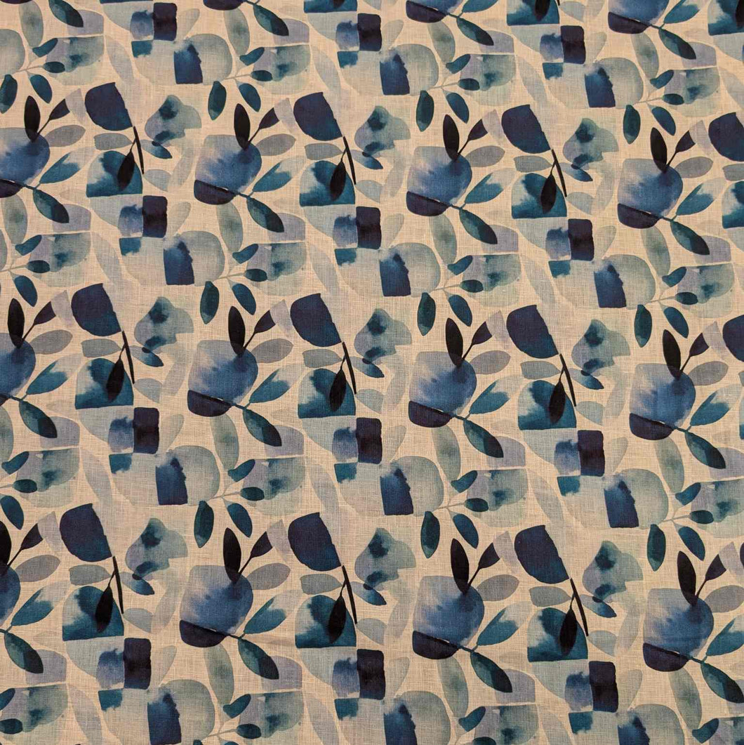 Flat lay of 100% Linen, Blue Bloom, for sale at MInerva's Bower