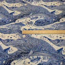 Load image into Gallery viewer, Flat lay of Wideback 100% Cotton, Blue Essence, ruler included for scale - for sale at Minerva's Bower