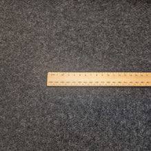 Load image into Gallery viewer, Flat lay of Boiled 100% Wool, Charcoal Marle, ruler included- for sale at Minerva's Bower