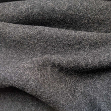 Load image into Gallery viewer, Flat drape of Boiled 100% Wool, Charcoal Marle - for sale at Minerva's Bower