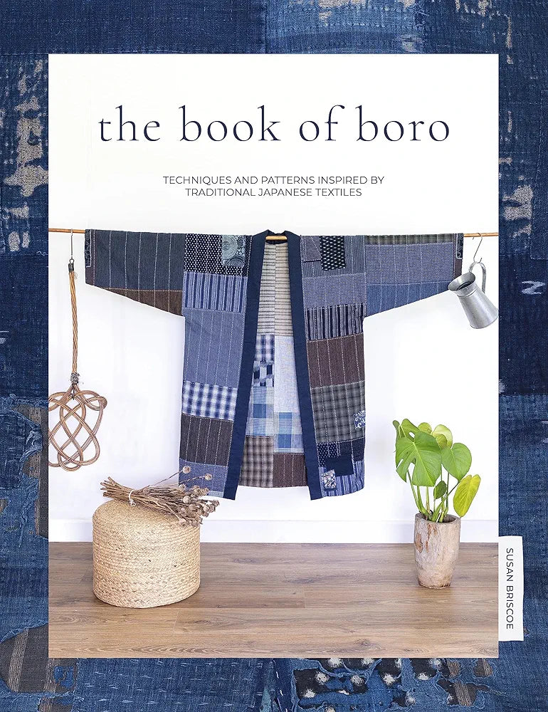 Book cover of 'the book of boro' with a traditional Japanese textile design, available at Minerva's Bower