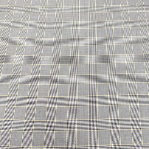 Plaid 100% cupro fabric in gray and white  for sale at Minerva's Bower