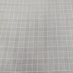 Plaid 100% cupro fabric in gray and white  for sale at Minerva's Bower