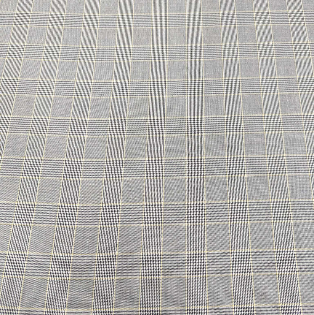 Plaid 100% cupro fabric in gray and white  for sale at Minerva's Bower