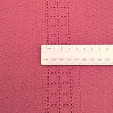 Load image into Gallery viewer, Close up of Brigid Embroidered 100% Cotton, Burgundy for sale at Minerva&#39;s Bower, ruler included for scale