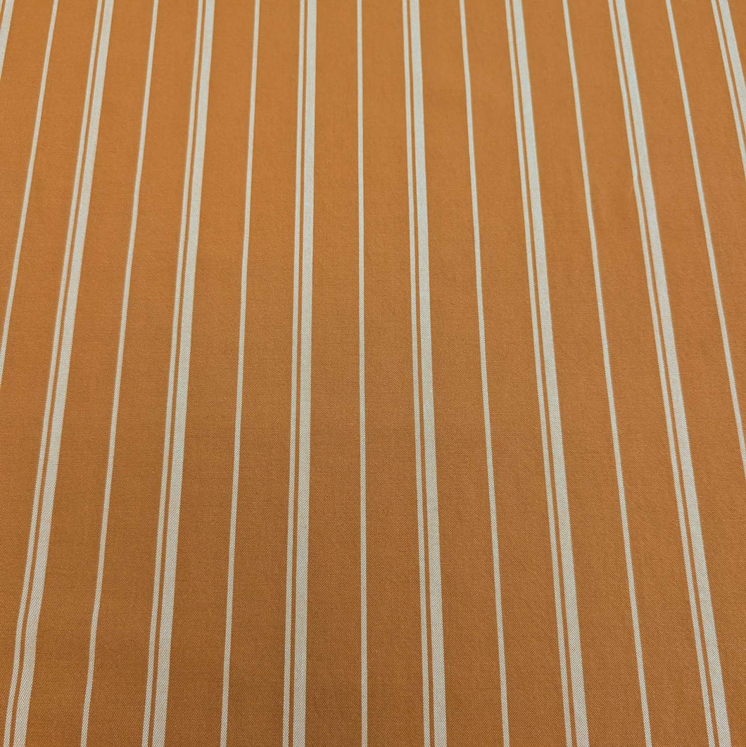 Tencel cotton linen rayon cloth  in Bronze with vertical stripe, for sale at Minerva's Bower