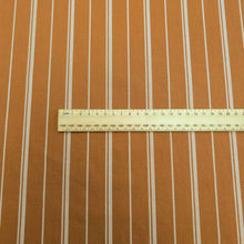 Load image into Gallery viewer, Tencel cotton linen rayon cloth  in Bronze with vertical stripe, for sale at Minerva&#39;s Bower, ruler included for scale