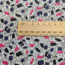 Load image into Gallery viewer, Close up of Liberty 100% cotton Tana Lawn, Buruma Curtains, ruler included for scale, for sale at Minerva&#39;s Bower