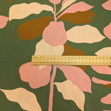 Load image into Gallery viewer, Flat lay of Wideback 100% Cotton, Calathea, lovely soft touch cotton for all garments available at Minerva's Bower, ruler included for scale