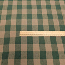 Load image into Gallery viewer, Chica check 100% washed Cotton in Beryl for sale at Minerva&#39;s Bower, ruler included for scale