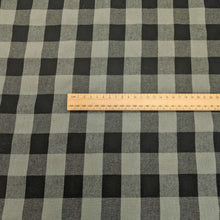Load image into Gallery viewer, Chica check 100% washed Cotton in Black for sale at Minerva&#39;s Bower, ruler included for scale