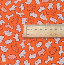 Load image into Gallery viewer, Close up flat lay of Art Gallery Brushed 100% Cotton Flannelette, Circus Animals Retro, ruler included for scale - for sale at Minerva's Bower