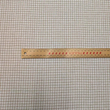 Load image into Gallery viewer, Flat lay of Claude 87% Linen 13% Rayon Check, Ivory, ruler included for scale - for sale at Minerva's Bower
